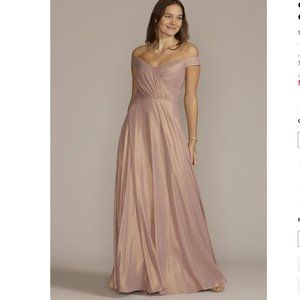 NWT Off shoulder full bridesmaid dress formal gown - Flattering and beautiful